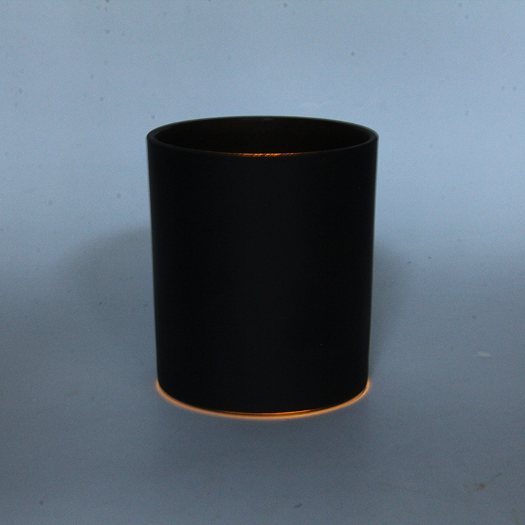 Luxury Matte Rose Gold Glass Candle Jar Container with Metal Lid