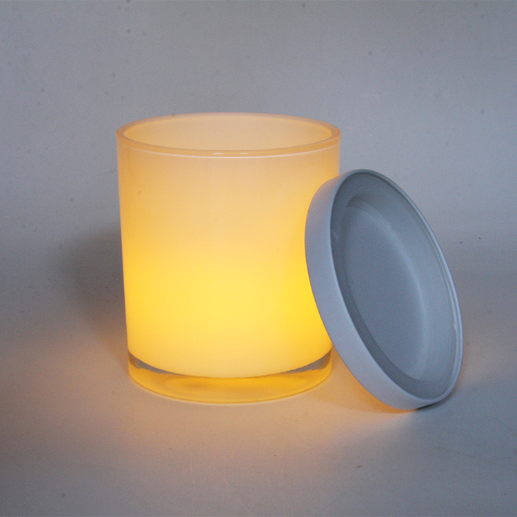 Luxury Matte Rose Gold Glass Candle Jar Container with Metal Lid