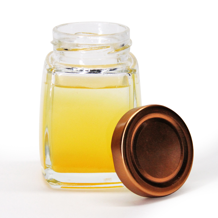Luxury Mini Square Clear Glass Jar For Honey Container Food Storage Jar With Lid