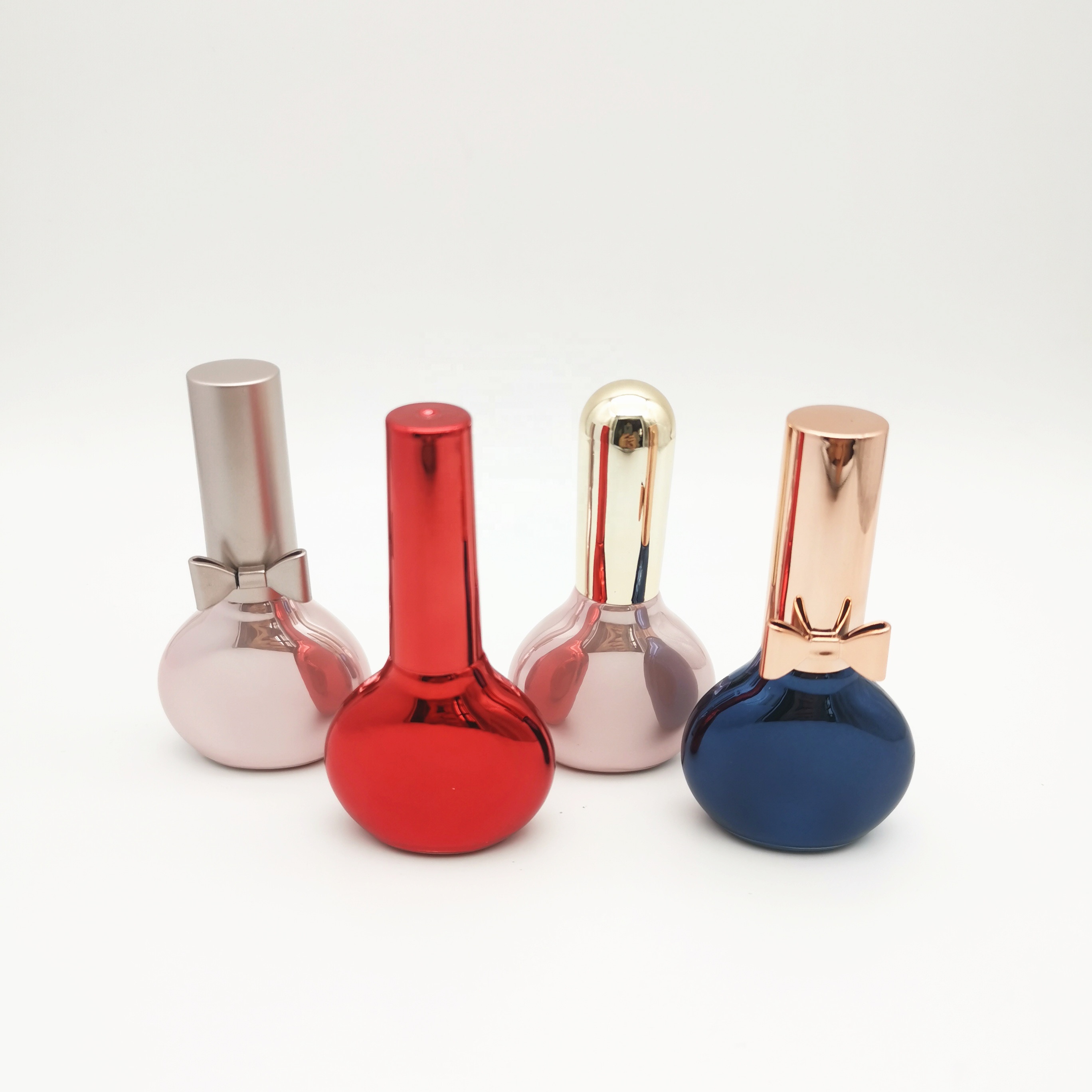 Luxury Nail Polish Empty Bottle Gold Bow Shape Cap High Quality Cheap Free Sample Children 10ml Glass Plastic Cap Personal Care