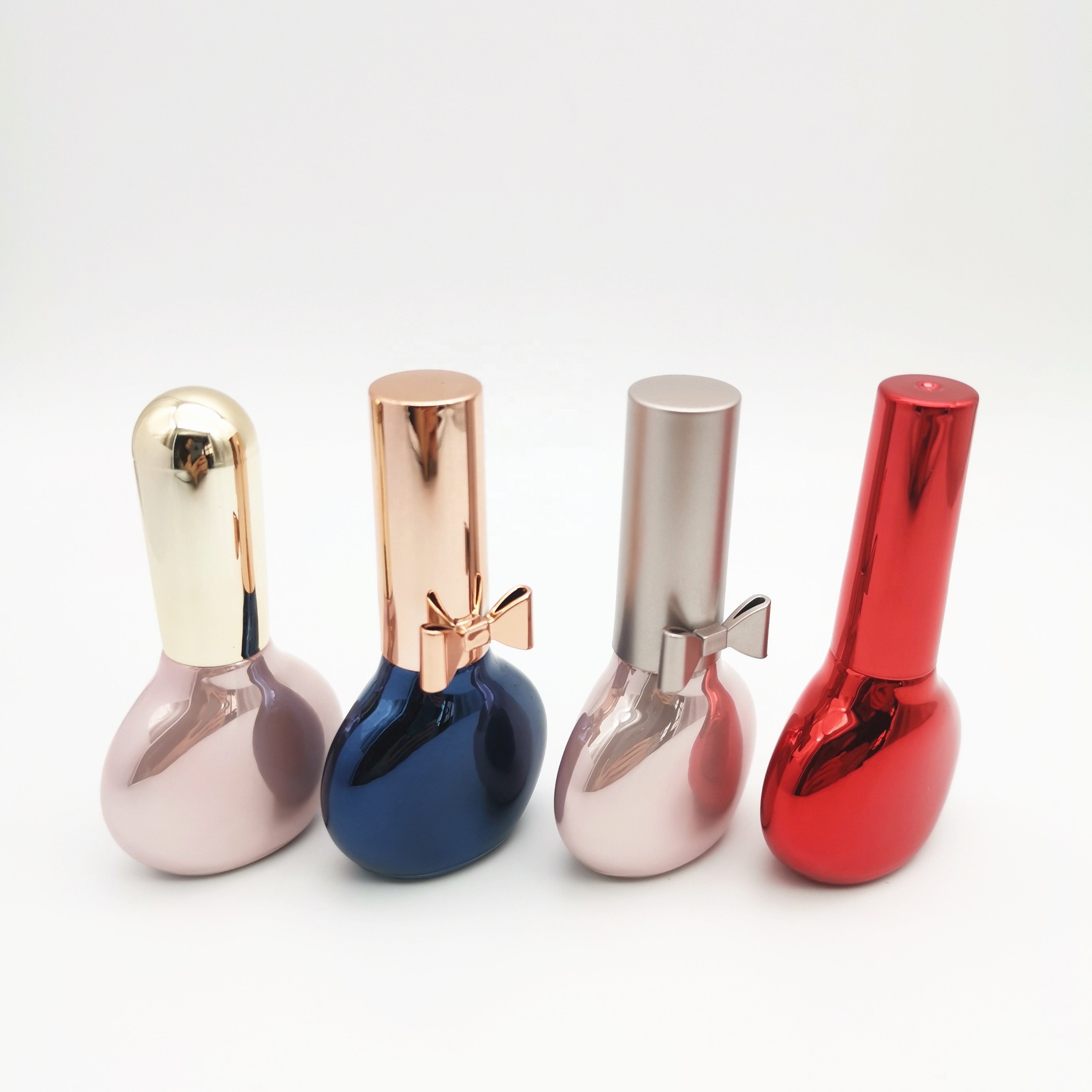 Luxury Nail Polish Empty Bottle Gold Bow Shape Cap High Quality Cheap Free Sample Children 10ml Glass Plastic Cap Personal Care