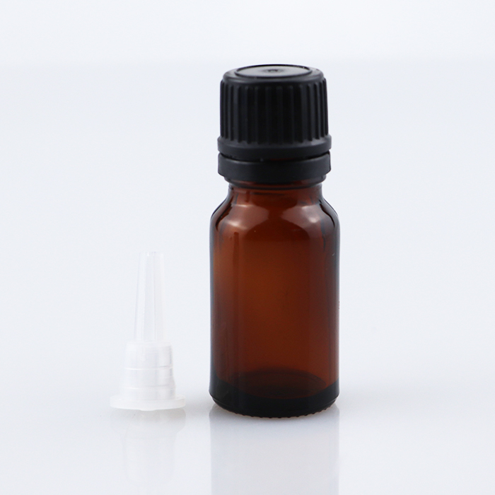 Luxury New Design clear green blue amber Color Glass essential oil Bottles with plug and tamper cap