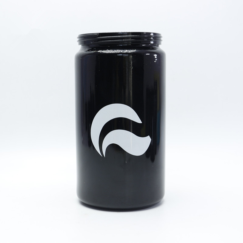 Luxury Optical 1l glass jar uv herb hygrometer jar Dark Violet Glass Cosmetic Jar with Black Cap VJ-31S