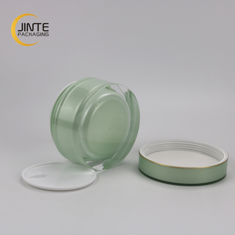 Luxury PMMA Double Wall Plastic Jars Cosmetic Facial Cream Acrylic Series Container