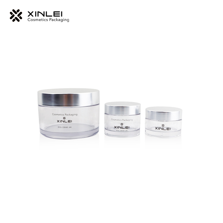 Luxury Packaging customization Cosmetic Small Empty Cream Container Plaspersonal skin care jar transparent petg clear round jar