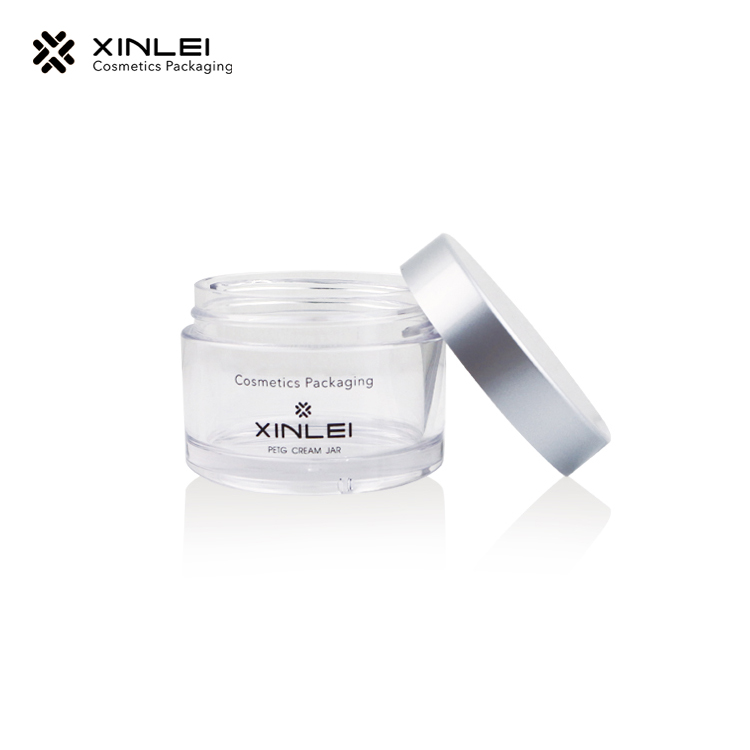 Luxury Packaging customization Cosmetic Small Empty Cream Container Plaspersonal skin care jar transparent petg clear round jar