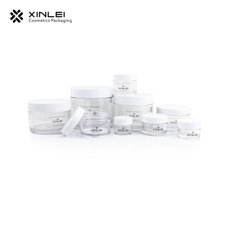 Luxury Packaging customization Cosmetic Small Empty Cream Container Plaspersonal skin care jar transparent petg clear round jar
