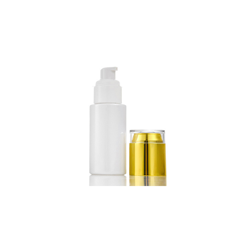 Luxury Pearl White 1oz 2oz 120ml Cosmetic Glass Face Cream Jar Container and Bottles with Screw Sliver Caps