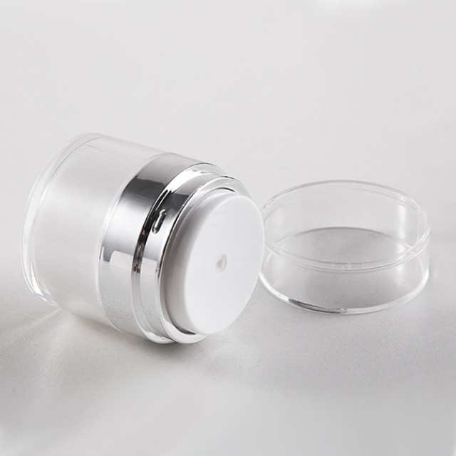 Luxury Personal Care Cream Acrylic Material Cosmetic Containers and Packaging Airless Jar