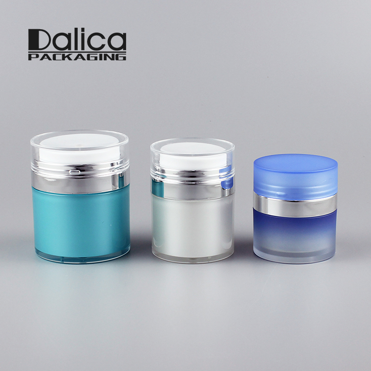 Luxury Personal Care Matte Black 15ml 30ml 50ml Double Wall Face Cream Empty Cosmetic Airless Jar