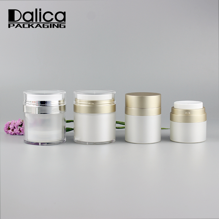 Luxury Personal Care Matte Black 15ml 30ml 50ml Double Wall Face Cream Empty Cosmetic Airless Jar