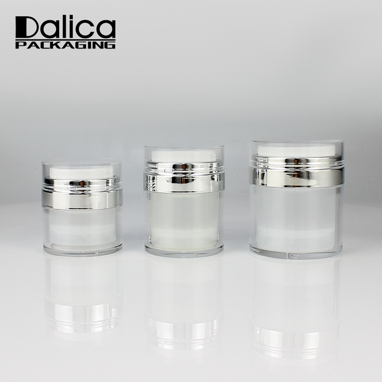Luxury Personal Care Matte Black 15ml 30ml 50ml Double Wall Face Cream Empty Cosmetic Airless Jar