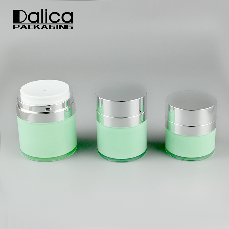 Luxury Personal Care Matte Black 15ml 30ml 50ml Double Wall Face Cream Empty Cosmetic Airless Jar