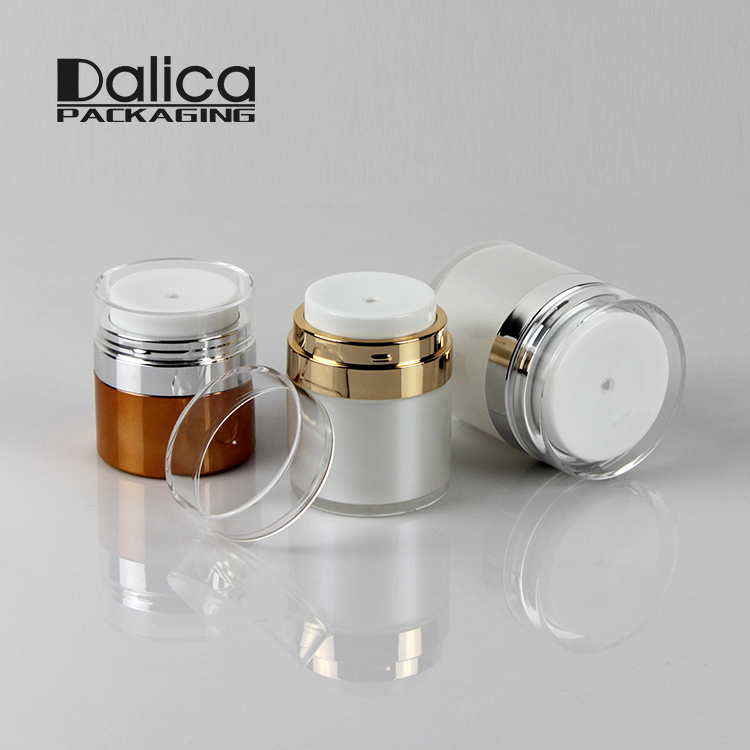 Luxury Personal Care Matte Black 15ml 30ml 50ml Double Wall Face Cream Empty Cosmetic Airless Jar