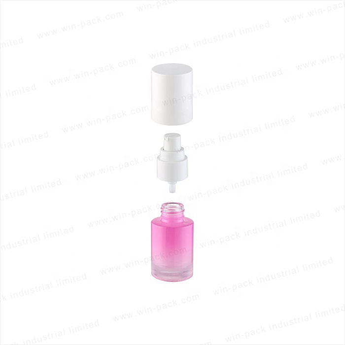 Luxury Pink Color New Design Cosmetic 200ml Lotion Pump Glass Bottle for Face Care With Factory Price
