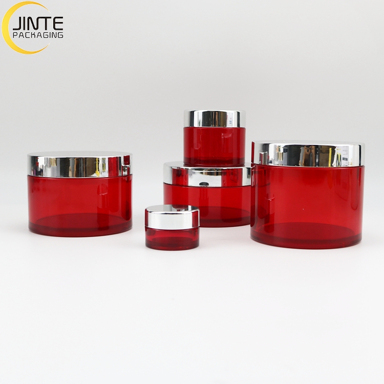 Luxury Plastic Container Packaging Black Make Up ContainerJars Cosmetic PETG Jars With Matte Gold Lid