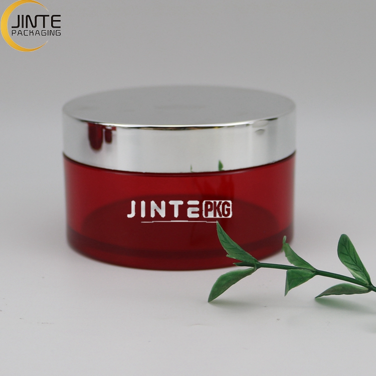 Luxury Plastic Container Packaging Black Make Up ContainerJars Cosmetic PETG Jars With Matte Gold Lid