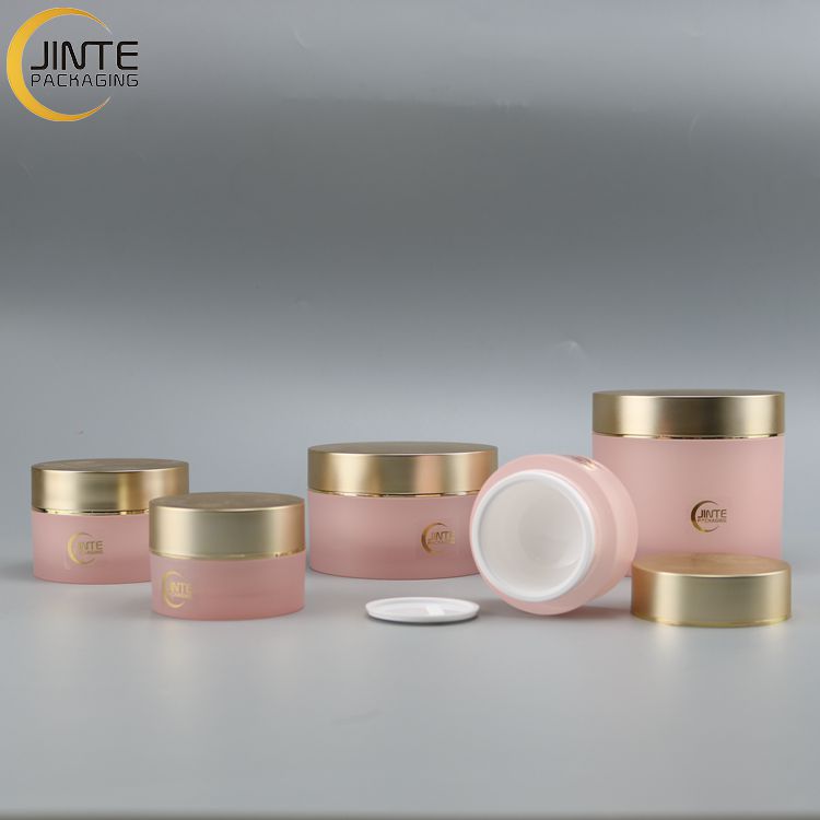 Luxury Plastic Cosmetic Packaging Acrylic Cream Jar 15g 30g 50g 100g Double Wall Cosmetic Empty Pink Container