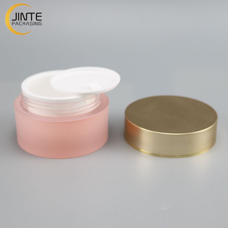 Luxury Plastic Cosmetic Packaging Acrylic Cream Jar 15g 30g 50g 100g Double Wall Cosmetic Empty Pink Container