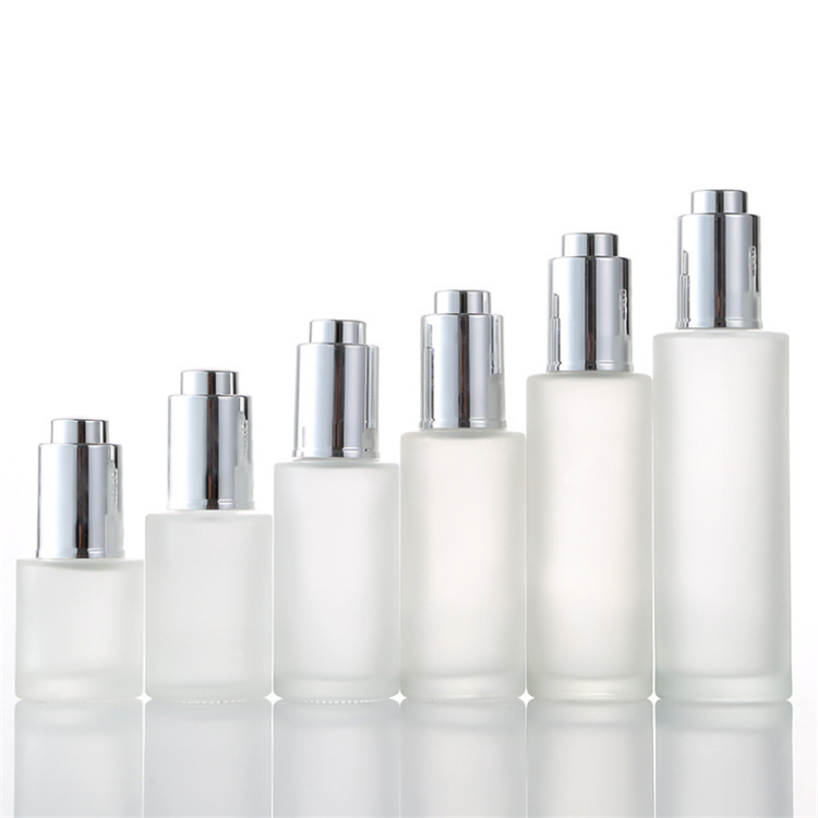 Luxury Push Button Top Glass Dropper Bottle 30ml Essential oil Orange Serum Bottle with Dropper