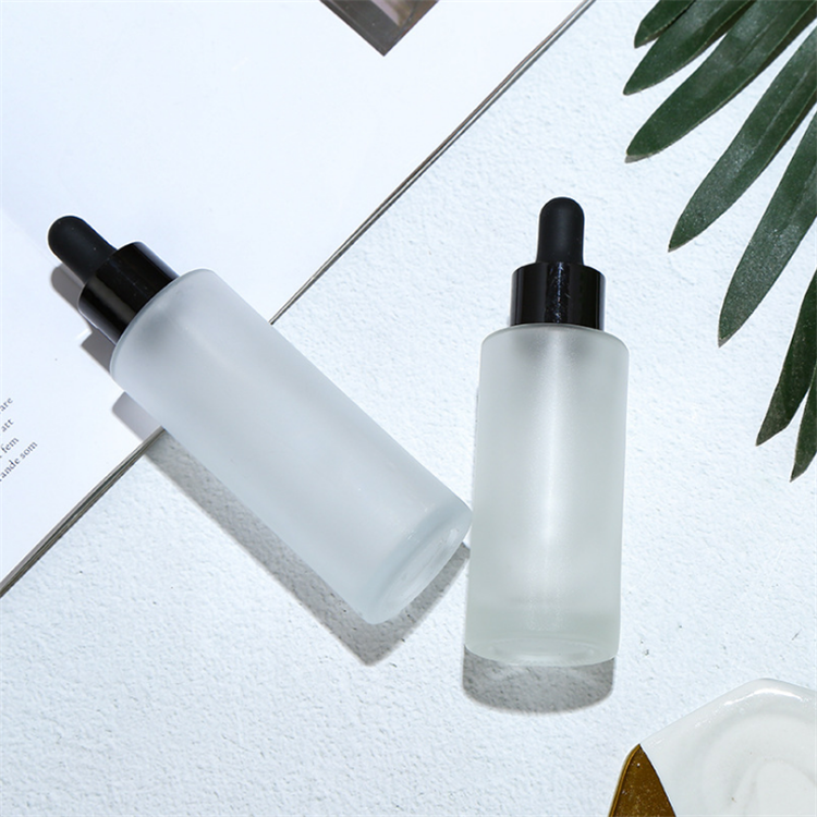Luxury Push Button Top Glass Dropper Bottle 30ml Essential oil Orange Serum Bottle with Dropper