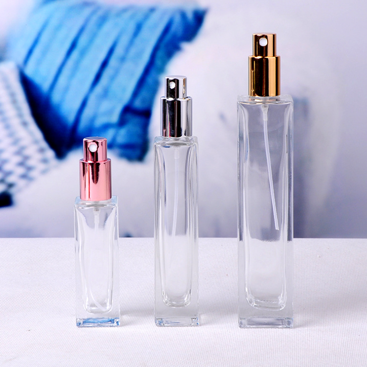 Luxury Rectangular Wholesale Luxury 15ml 30ml 100ml Clear Empty Square Shaped Glass Spray Perfume Bottle