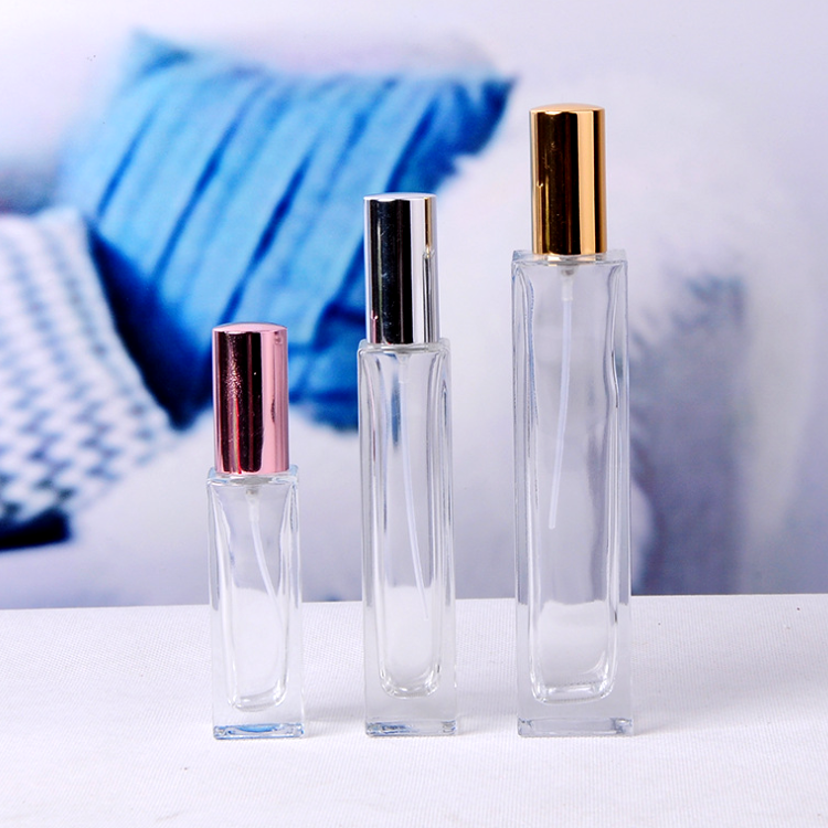 Luxury Rectangular Wholesale Luxury 15ml 30ml 100ml Clear Empty Square Shaped Glass Spray Perfume Bottle