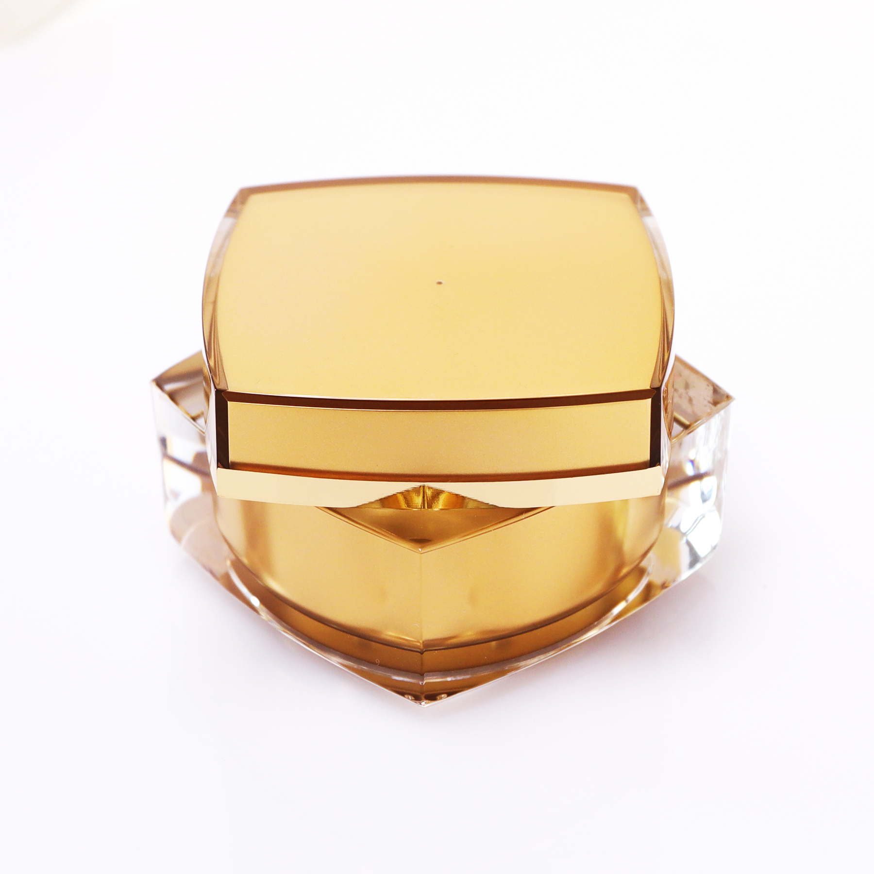 Luxury Rose Gold Square Frosted Acrylic Cosmetic Jar Bottle