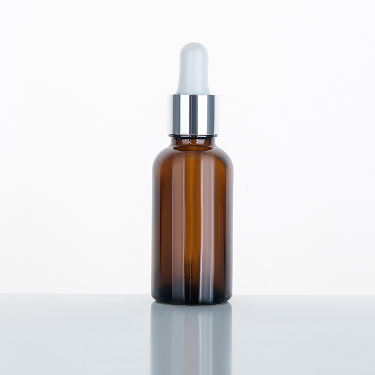 Luxury Round Brown Blue Green Essential Oil Bottle 1oz 5ml 10ml 30ml Serum Packaging Glass Dropper Bottle 50ml 100ml