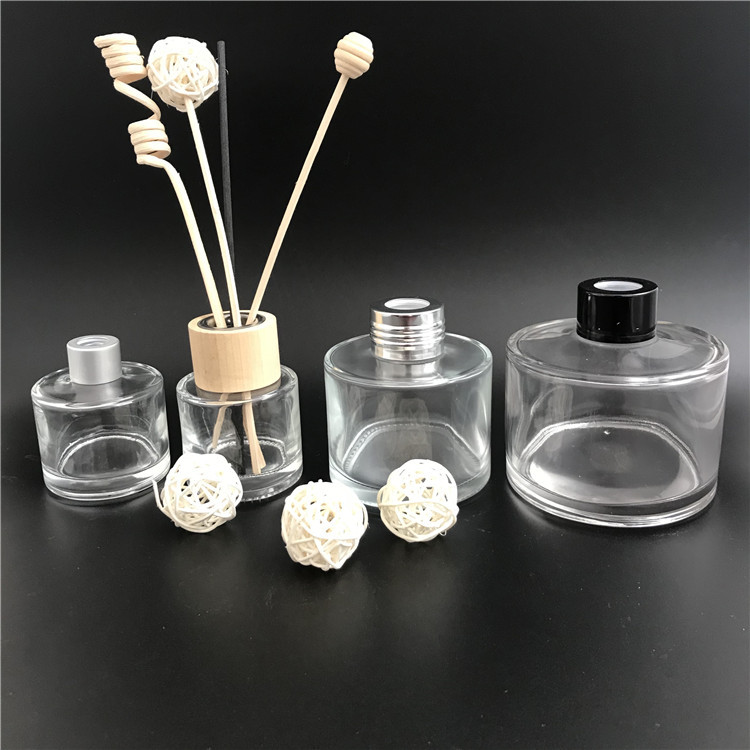 Luxury Round Gold Amber Matte Black Crystal Fragrance Empty 50Ml 100Ml 150Ml 200Ml Aroma Reed Diffuser Glass Diffuser Bottle