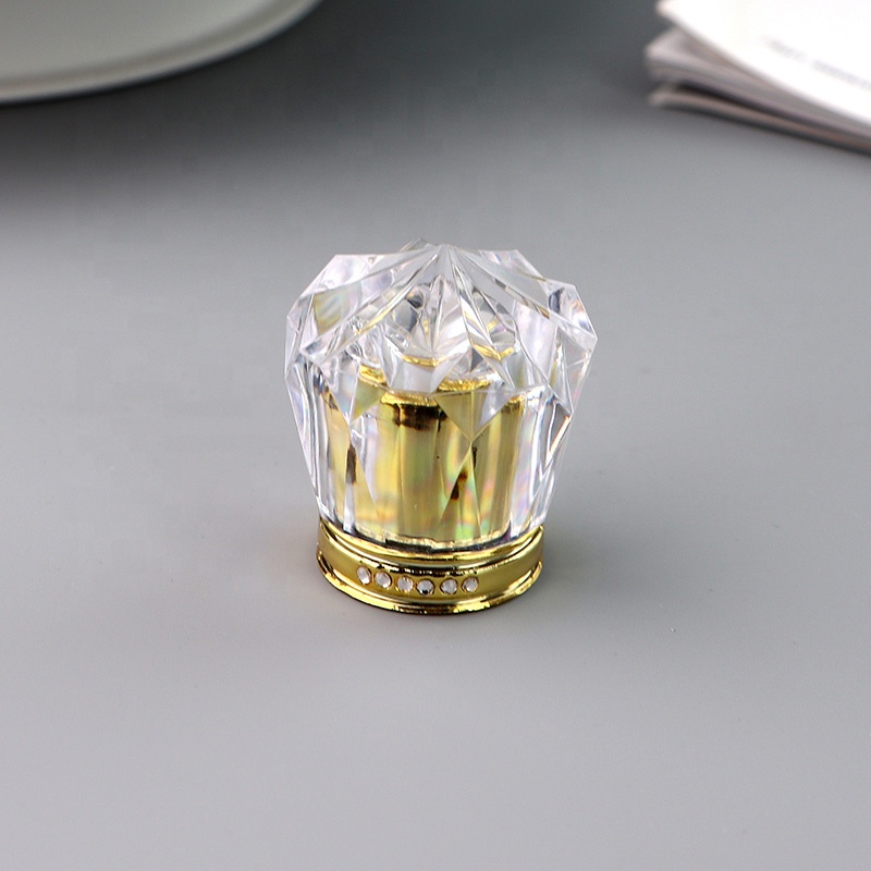 Luxury Screw Spray Refillable Diamond Cap Square 50ml Perfume Glass Bottle