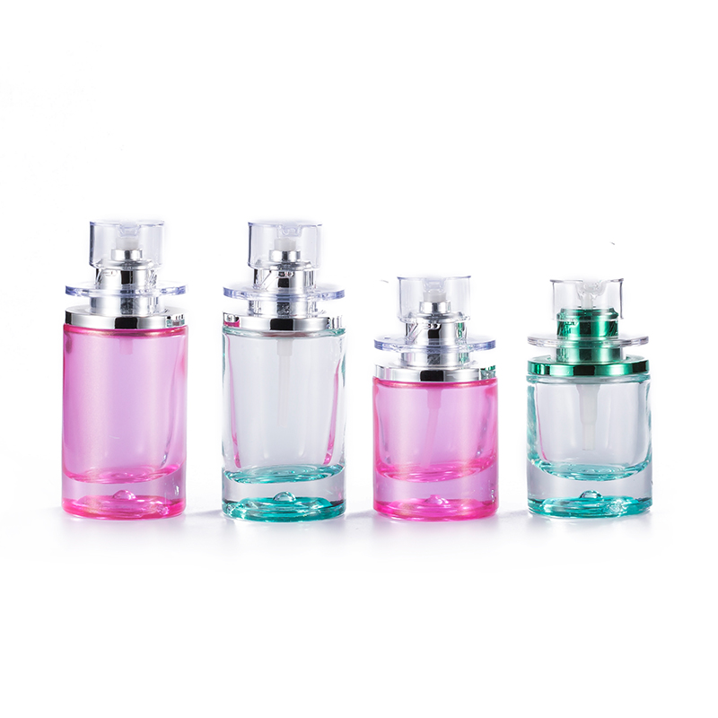 Luxury Serum Bottle Push Button Cosmetics 30ml 50ml 100ml Clear empty Face Serum Glass Bottle/Container