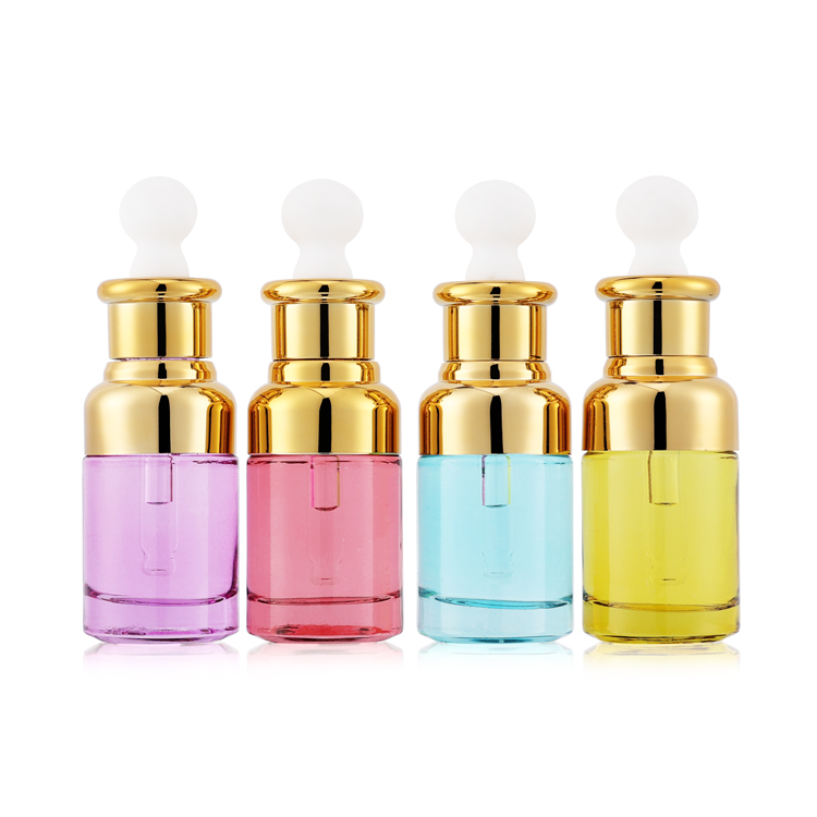 Luxury Serum Bottle Push Button Cosmetics 30ml 50ml 100ml Clear empty Face Serum Glass Bottle/Container