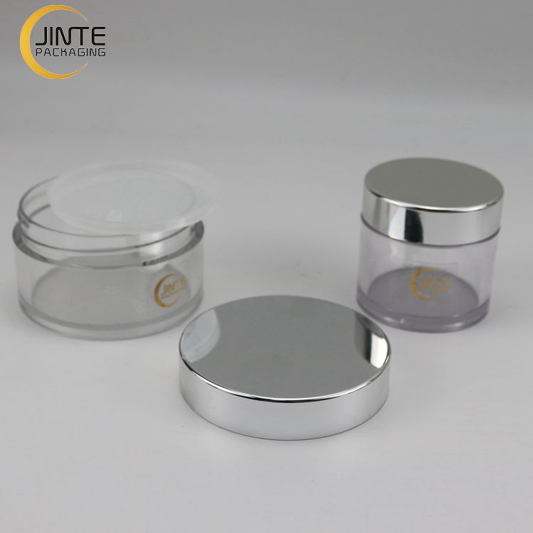 Luxury Silver Color Cosmetic Packaging Containers 1OZ 2OZ 3OZ 5OZ 6OZ 8OZ Cream Jars With Metal Color Lid