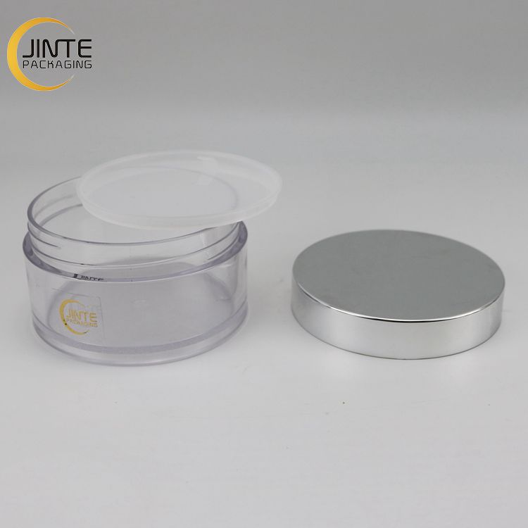 Luxury Silver Color Cosmetic Packaging Containers 1OZ 2OZ 3OZ 5OZ 6OZ 8OZ Cream Jars With Metal Color Lid