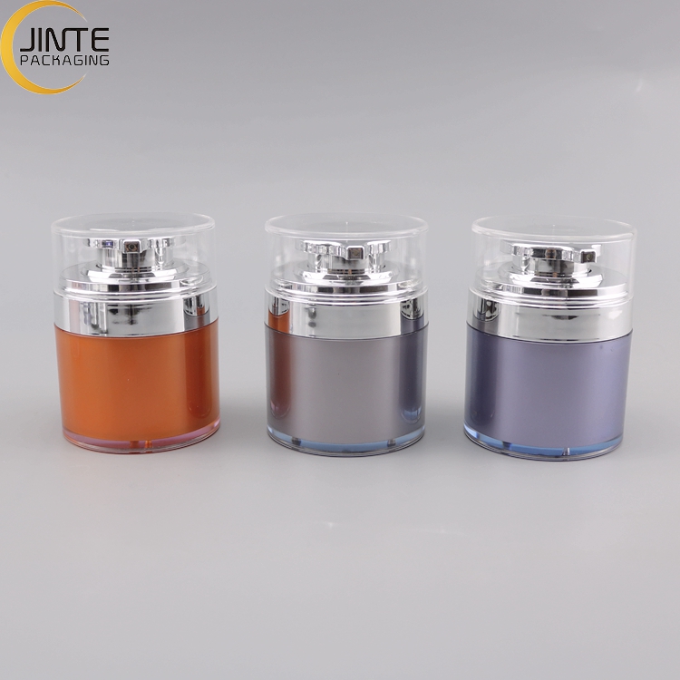 Luxury Skincare Bottle Airless Jar  With Pump Wide Opening Cosmetic Container Jar Packaging 30ml 50ml