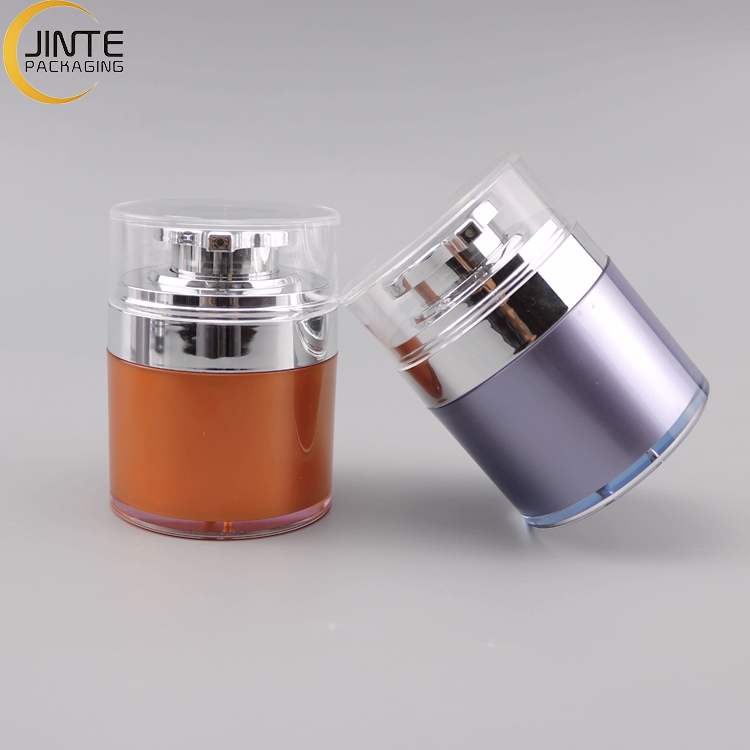 Luxury Skincare Bottle Airless Jar With Pump Wide Opening Cosmetic Container Jar Packaging 30ml 50ml