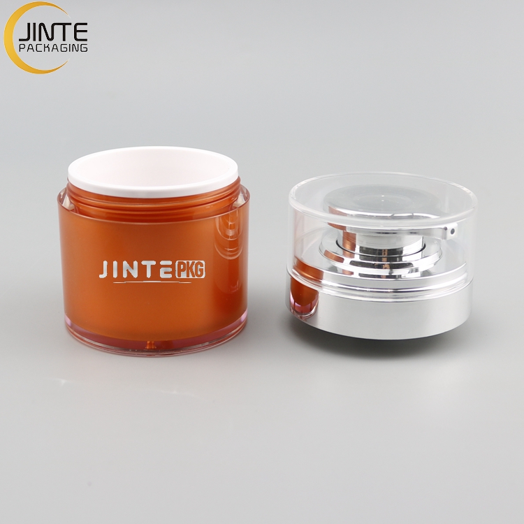 Luxury Skincare Bottle Airless Jar With Pump Wide Opening Cosmetic Container Jar Packaging 30ml 50ml