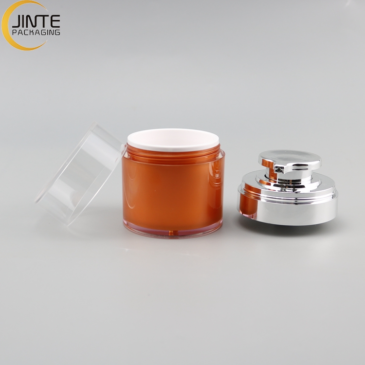 Luxury Skincare Bottle Airless Jar With Pump Wide Opening Cosmetic Container Jar Packaging 30ml 50ml