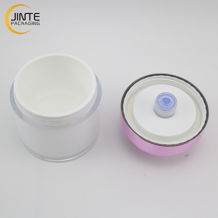 Luxury Skincare Container 30ml 50ml Airless Jar With Pump Wide Opening Cosmetic Container Jar Packaging