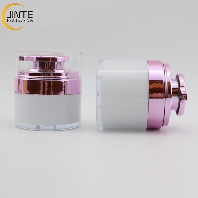Luxury Skincare Container 30ml 50ml Airless Jar With Pump Wide Opening Cosmetic Container Jar Packaging