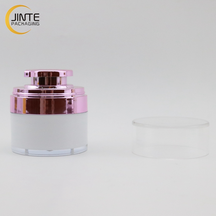 Luxury Skincare Container 30ml 50ml Airless Jar With Pump Wide Opening Cosmetic Container Jar Packaging