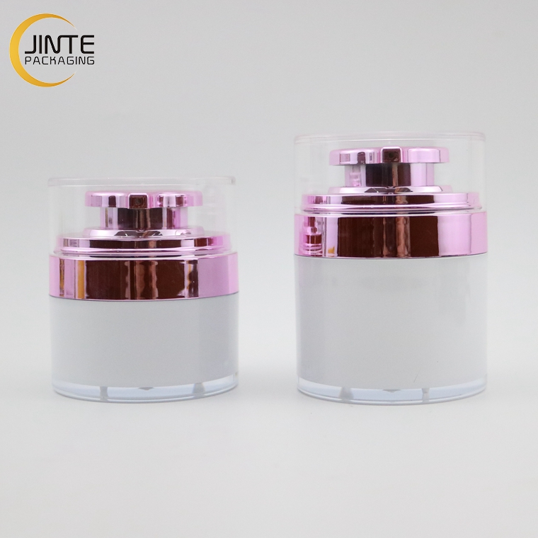 Luxury Skincare Container 30ml 50ml Airless Jar With Pump Wide Opening Cosmetic Container Jar Packaging