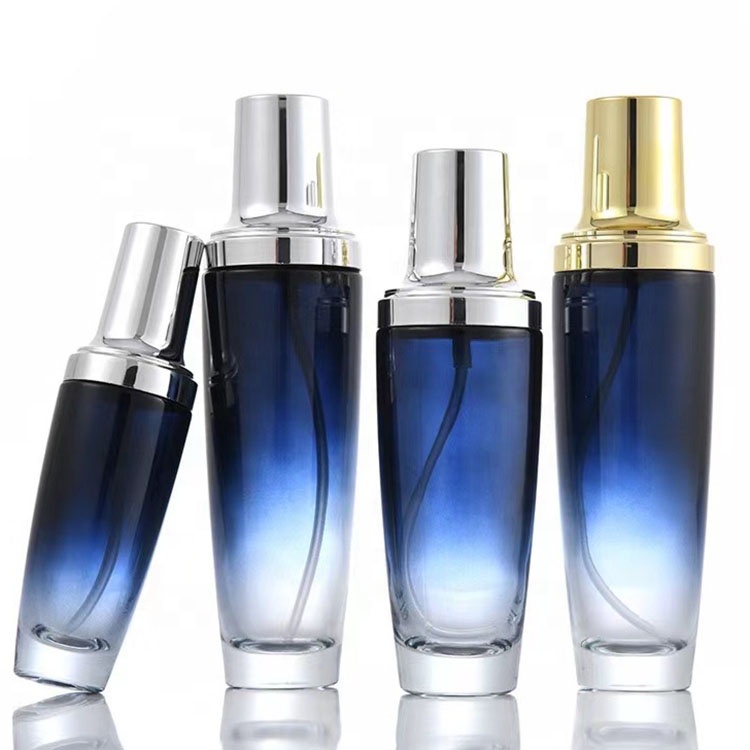 Luxury Skincare Cosmetic Glass Lotion Bottle 120ml 100ml 40ml 50g 30g Glass Jar with Screw Cap/Pump Sprayer