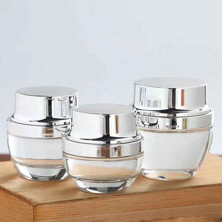 Luxury Skincare Cosmetic Glass Lotion Bottle 120ml 100ml 40ml 50g 30g Glass Jar with Screw Cap/Pump Sprayer