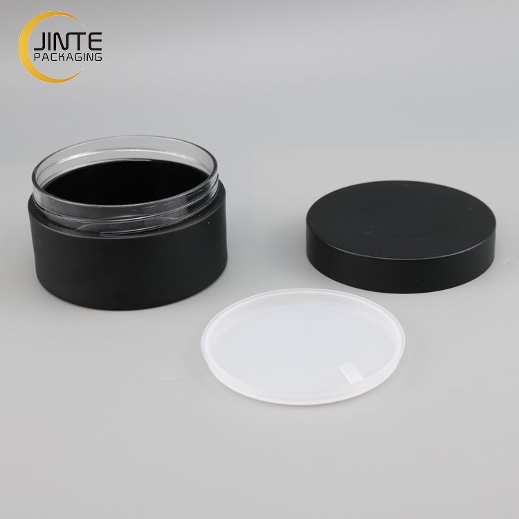 Luxury Skincare Jar 1oz 2oz 3oz 5oz 6oz 8oz PETG Black Cosmetic Jars For Hair Care