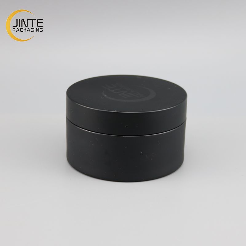 Luxury Skincare Jar 1oz 2oz 3oz 5oz 6oz 8oz PETG Black Cosmetic Jars For Hair Care