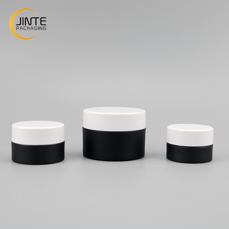 Luxury Skincare Packaging Black Hard Plastic Containers 150ml 5 OZ Cosmetic Cream Jar