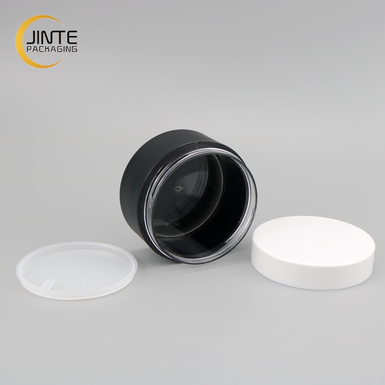 Luxury Skincare Packaging Black Hard Plastic Containers 150ml 5 OZ Cosmetic Cream Jar