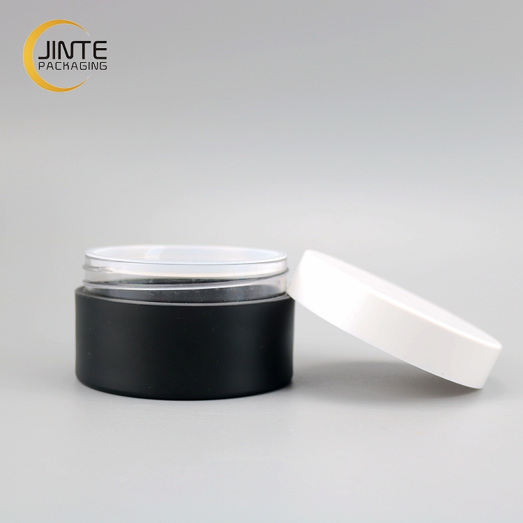 Luxury Skincare Packaging Black Hard Plastic Containers 150ml 5 OZ Cosmetic Cream Jar